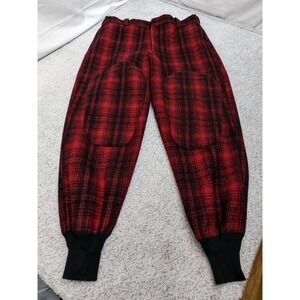 Vintage Woolrich Pants Mens 38 Red Black Buffalo Plaid Hunting Made USA 90s
